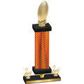 Premium Single Orange Carbon Fiber Second Place Football Trophy