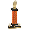 Premium Single Orange Carbon Fiber Fourth Place Football Trophy