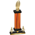 Premium Single Orange Carbon Fiber Victory Football Trophy