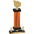 Premium Single Orange Carbon Fiber Year Tennis Trophy