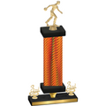 Premium Single Orange Carbon Fiber Third Place Bowling Trophy