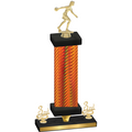 Premium Single Orange Carbon Fiber Third Place Bowling Trophy