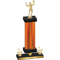 Premium Single Orange Carbon Fiber Second Place Volleyball Trophy