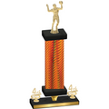 Premium Single Orange Carbon Fiber Fourth Place Volleyball Trophy