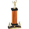 Premium Single Orange Carbon Fiber Victory Volleyball Trophy