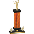 Premium Single Orange Carbon Fiber Year Volleyball Trophy