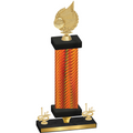 Premium Single Orange Carbon Fiber First Place Volleyball Trophy