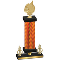 Premium Single Orange Carbon Fiber Victory Volleyball Trophy
