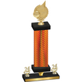Premium Single Orange Carbon Fiber Year Volleyball Trophy