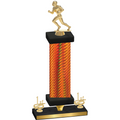 Premium Single Orange Carbon Fiber First Place Football Trophy