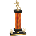 Premium Single Orange Carbon Fiber Third Place Football Trophy