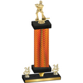 Premium Single Orange Carbon Fiber Year Hockey Trophy