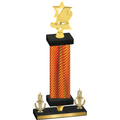 Premium Single Orange Carbon Fiber Victory Pickleball Trophy