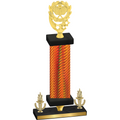Premium Single Orange Carbon Fiber Victory Pickleball Trophy
