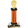 Premium Single Orange Carbon Fiber Year Pickleball Trophy