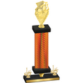 Premium Single Orange Carbon Fiber First Place Pickleball Trophy