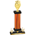 Premium Single Orange Carbon Fiber Second Place Pickleball Trophy