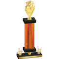 Premium Single Orange Carbon Fiber Third Place Pickleball Trophy