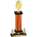 Premium Single Orange Carbon Fiber Victory Pickleball Trophy