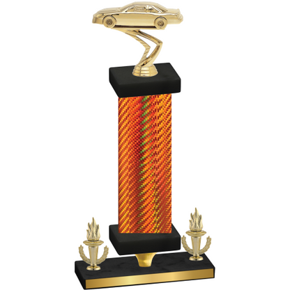Premium Single Orange Carbon Fiber Victory Cars Trophy