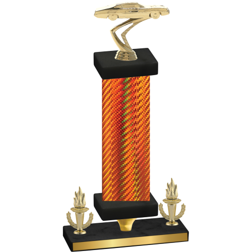 Premium Single Orange Carbon Fiber Victory Cars Trophy