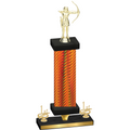 Premium Single Orange Carbon Fiber First Place Archery Trophy