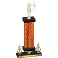 Premium Single Orange Carbon Fiber Victory Archery Trophy