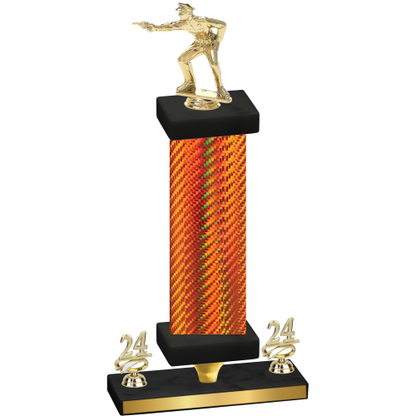 Premium Single Orange Carbon Fiber Year Shooter Trophy