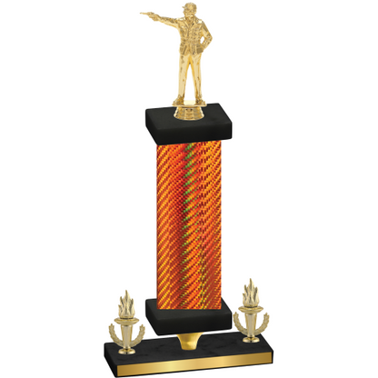 Premium Single Orange Carbon Fiber Victory Shooter Trophy