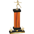 Premium Single Orange Carbon Fiber First Place Skater Trophy