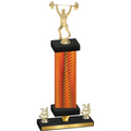 Premium Single Orange Carbon Fiber Year Weights Trophy