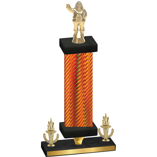 Premium Single Orange Carbon Fiber Victory Holiday Trophy