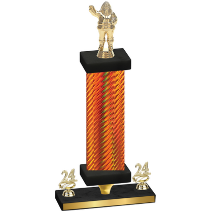 Premium Single Orange Carbon Fiber Year Holiday Trophy