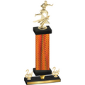 Premium Single Orange Carbon Fiber Second Place Flag Football Trophy