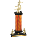 Premium Single Orange Carbon Fiber Victory Flag Football Trophy