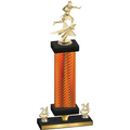Premium Single Orange Carbon Fiber Year Flag Football Trophy
