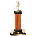 Premium Single Orange Carbon Fiber Fourth Place Majorette Trophy