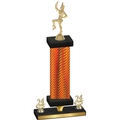 Premium Single Orange Carbon Fiber Year Majorette Trophy