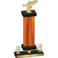 Premium Single Orange Carbon Fiber Year Fishing Trophy