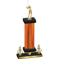 Premium Single Orange Carbon Fiber Victory Golf Trophy