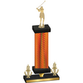 Premium Single Orange Carbon Fiber Victory Golf Trophy