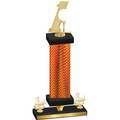 Premium Single Orange Carbon Fiber Third Place Golf Trophy