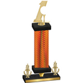 Premium Single Orange Carbon Fiber Victory Golf Trophy