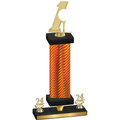 Premium Single Orange Carbon Fiber Year Golf Trophy