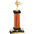 Premium Single Orange Carbon Fiber First Place Karate Trophy