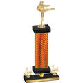 Premium Single Orange Carbon Fiber Third Place Karate Trophy
