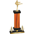 Premium Single Orange Carbon Fiber Victory Karate Trophy