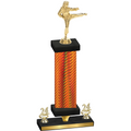 Premium Single Orange Carbon Fiber Year Karate Trophy