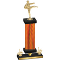 Premium Single Orange Carbon Fiber First Place Karate Trophy