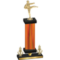 Premium Single Orange Carbon Fiber Victory Karate Trophy